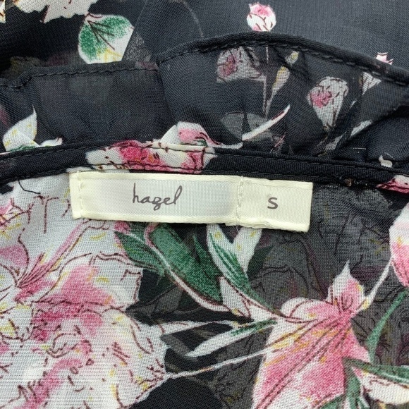 🎉Anthropologie Hazel Black w/ Floral Print Dress - Picture 6 of 6